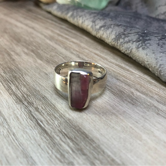 Raw Tourmaline Sterling Ring - Picture 5 of 11